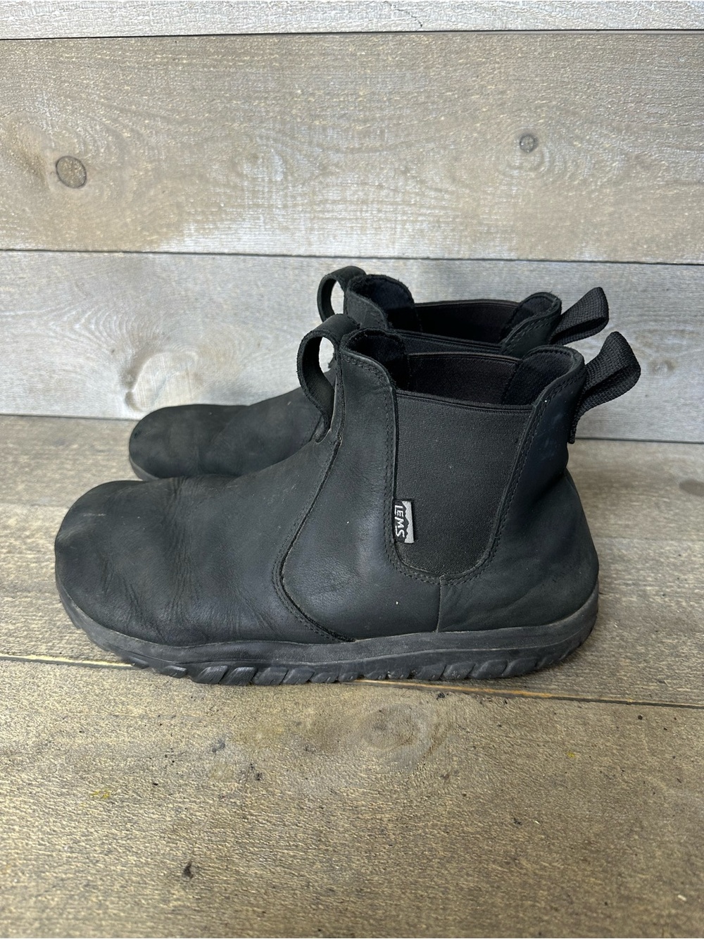 Lems Men's Chelsea Tuff Boot Black Suede Leather Mens 11.5 D Ankle